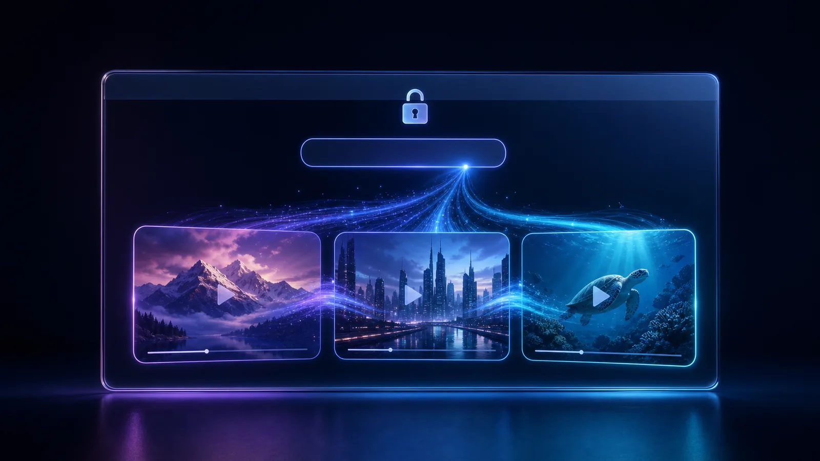 AI video generator interface creating three cinematic clips without a login