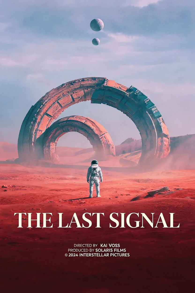Sci-fi movie poster edited with Flux Kontext Max to retitle it "The Last Signal" while preserving the astronaut artwork and typography style