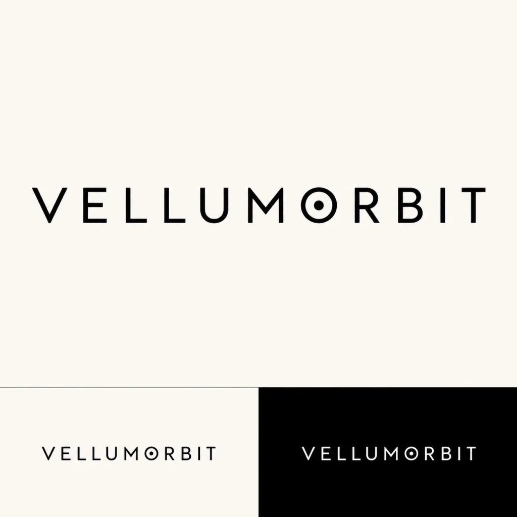 AI-generated VELLUMORBIT typography-only wordmark exploration, created with Recraft V4.1 on RenderFlow AI